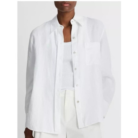 Vince. Tops - Relaxed Long Sleeve Linen Button-Down Shirt‎ Size XL